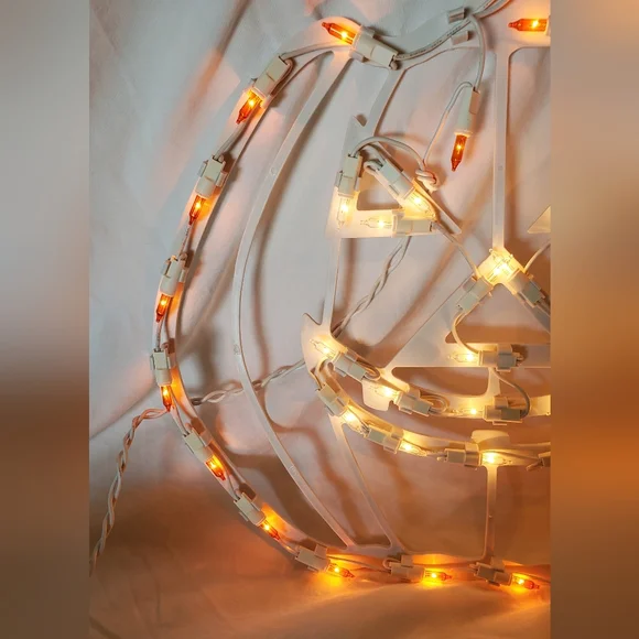 Lighted Halloween Pumpkin Window Wall Mounted Vintage 2001 Impact Plastics - Picture 3 of 6